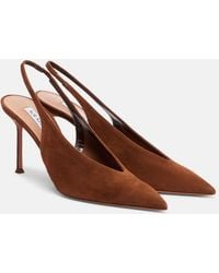Aquazzura - Voltaire 85 Suede Slingback Pumps - Lyst