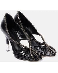 Chloé - Leonie Embellished Leather Pumps - Lyst
