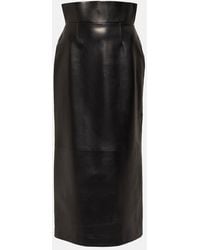 Alexander McQueen - Falda tubo de piel de tiro alto - Lyst