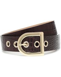 Max Mara Bina Croc-effect Leather Belt - Brown