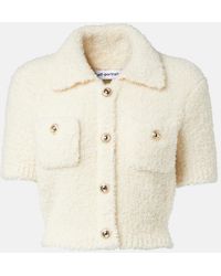 Self-Portrait - Embellished Wool-Blend Top - Lyst