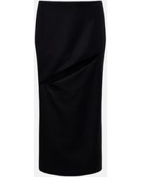 Jil Sander - Cutout Wool And Mohair Midi Skirt - Lyst