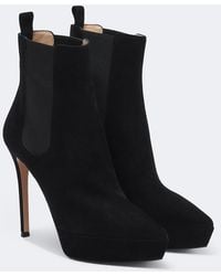 Gianvito Rossi - Suede Platform Ankle Boots - Lyst