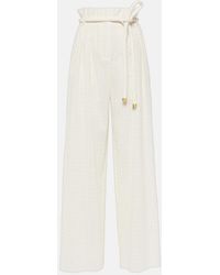 Loro Piana - Tristin Checked Cotton-Blend Wide-Leg Pants - Lyst