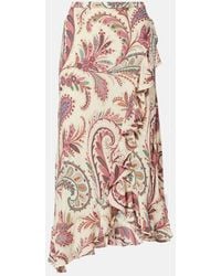 Etro - Asymmetric Paisley Ruffled Midi Skirt - Lyst