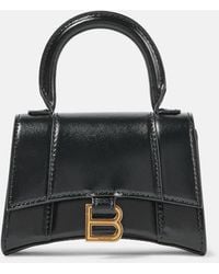 Balenciaga - Schultertasche Hourglass Mini Aus Leder - Lyst