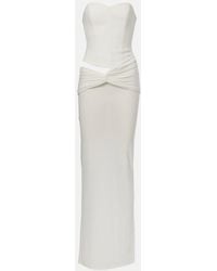 Alex Perry - Draped Crepe Jersey Corset Dress - Lyst