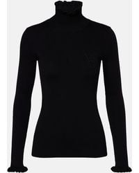 Valentino - Ruffled Virgin Wool Sweater - Lyst