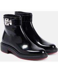 Christian Louboutin - Urban Booty Lock Polished Leather Ankle Boots - Lyst
