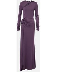 Victoria Beckham - Cutout Draped Jersey Maxi Dress - Lyst