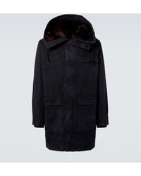 Prada - Parka Aus Baumwolle Mit Shearling - Lyst