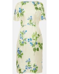 Prada - Floral-Print Twill Dress - Lyst