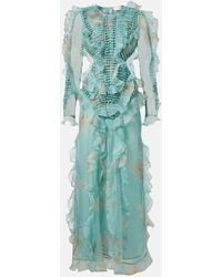 Zimmermann - Illuminate Floral Ruffled Silk Organza Gown - Lyst