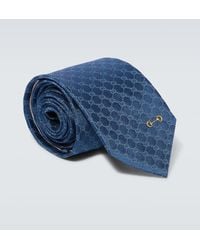 Gucci - Corbata de seda con GG en jacquard - Lyst