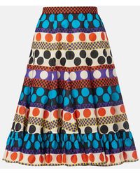Valentino Garavani - Printed Cotton Midi Skirt - Lyst