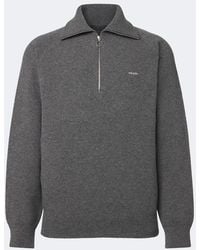Prada - Wool And Cashmere Half-Zip Sweater - Lyst