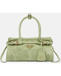 Prada - Bonnie Mini Suede Top-Handle Bag - Lyst