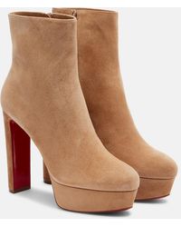 Christian Louboutin - Loo Booty 130 Suede Platform Boots - Lyst