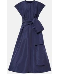 Carolina Herrera - Bow-Detail Silk Midi Dress - Lyst