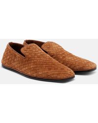 Bottega Veneta - Palazzo Intrecciato Suede Loafers - Lyst