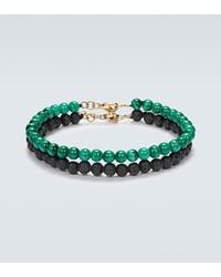 Mateo - Set Aus Zwei Armbaendern Aus Malachit Und Lavastein Mit 14Kt Gelbgold - Lyst