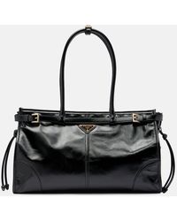 Prada - Bonnie Large Leather Shoulder Bag - Lyst