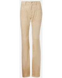 Ralph Lauren - Gerade Low-Rise-Hose Scottie Aus Leder - Lyst