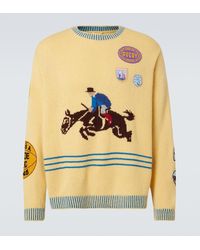 Bode - Jockey Patch-Applique Alpaca And Wool Sweater - Lyst