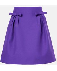 Valentino - Crepe Couture Bow-Detail Miniskirt - Lyst