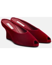 TOTEME - Velvet Wedge Mules - Lyst