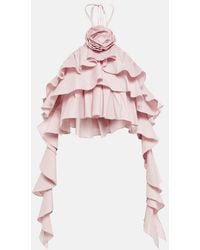 Blumarine - Ruffled Halterneck Crop Top - Lyst