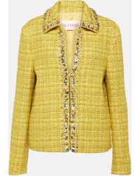 Valentino - Embellished Tweed Jacket - Lyst