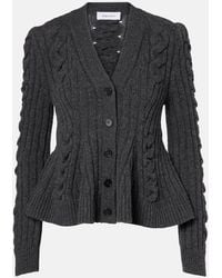 McQueen - Cable-Knit Wool And Cashmere Cardigan - Lyst