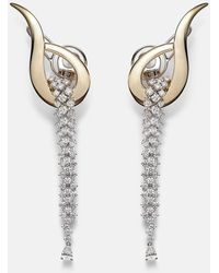 YEPREM - Golden Strada 18Kt And Drop Earrings With Diamonds - Lyst