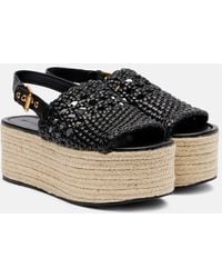 FARM Rio - Espadrille-Sandalen Aus Leder - Lyst