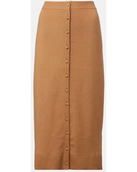 Victoria Beckham - Wool-Blend Midi Skirt - Lyst