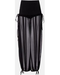 Nensi Dojaka - Mesh-Trimmed Silk Balloon Pants - Lyst