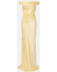 The Sei - Bardot Draped Silk Charmeuse Gown - Lyst