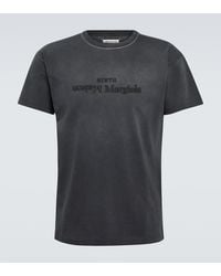 Maison Margiela - T-shirt in jersey di cotone con logo - Lyst