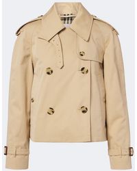 Burberry - Double-Breasted Cotton Gabardine Jacket - Lyst