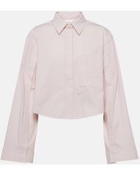 Victoria Beckham - Cropped Cotton-Blend Shirt - Lyst