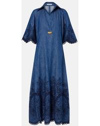 Zimmermann - Coco Embroidered Denim Dress - Lyst