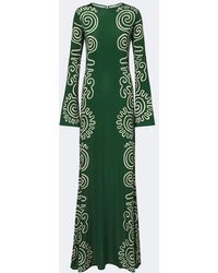 Cala De La Cruz - Amay Printed Satin Maxi Dress - Lyst