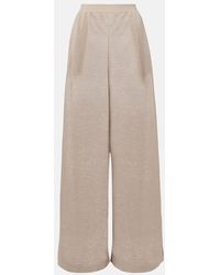 Alaïa - Linen And Silk Wide-Leg Pants - Lyst