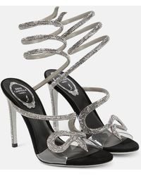 Rene Caovilla - Snake Embellished Sandals 105 - Lyst