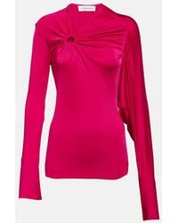Victoria Beckham - Gathered Jersey Top - Lyst