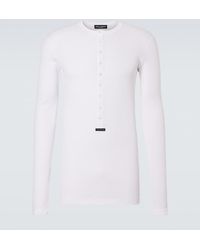 Dolce & Gabbana - Ribbed-Knit Cotton Henley Shirt - Lyst