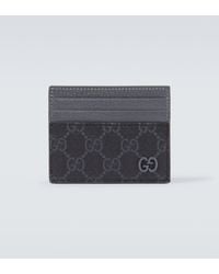 Gucci - Tarjetero De Lona Gg Con Piel - Lyst