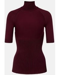 Alaïa - Ribbed-Knit Wool-Blend Top - Lyst