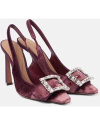 Dolce & Gabbana - Embellished Velvet Slingback Pumps - Lyst